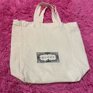 Gucci Small Canvas Tote Bag, Novelty Shopper, Cotton, Shoulder/Cashier Bag